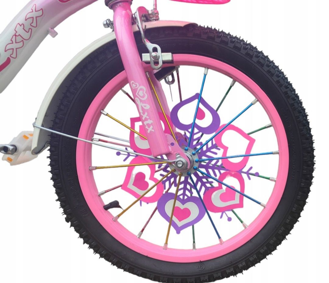 Rower rowerek dziecięcy 12 cali dla dziewczynki różowy boczne kółeczka