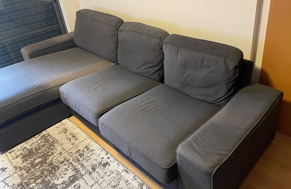 Sofá 3 lugares IKEA Kivik c/chaise longue