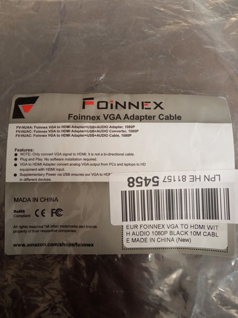 Foinnex kabel VGA do HDMI