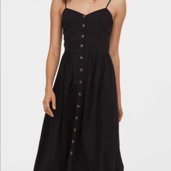 Vestido linho preto H&M NOVO