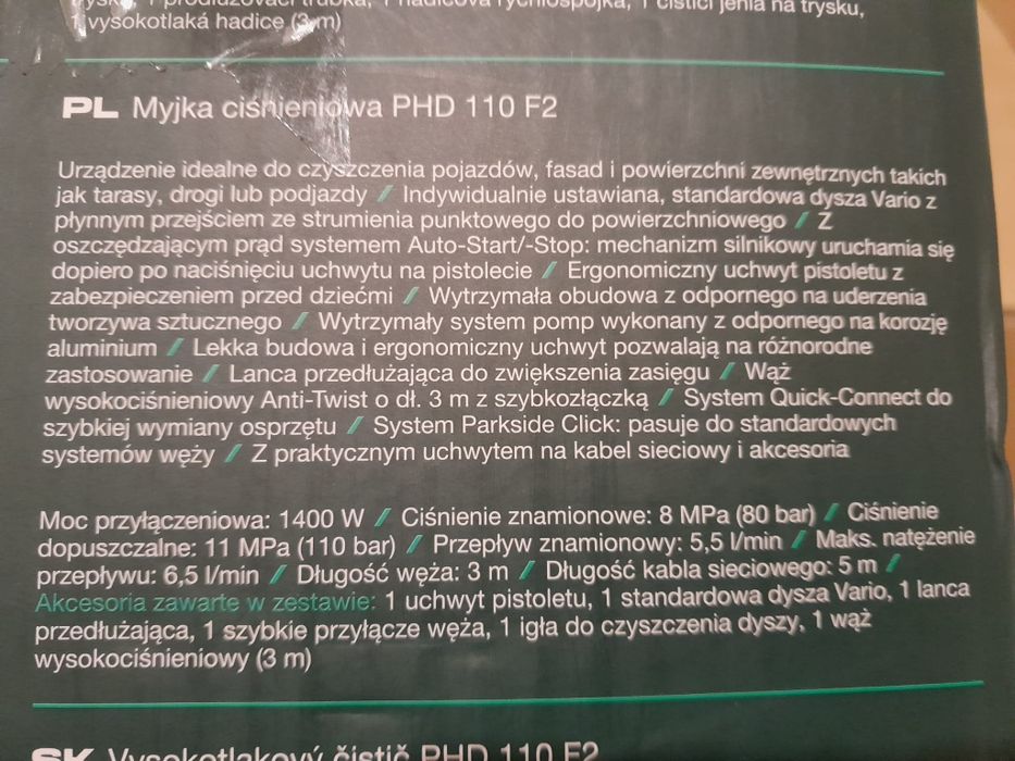 Myjka ciśnieniowa Parkside