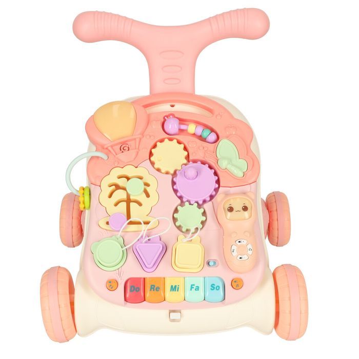 Pchacz Jeździk Chodzik Interaktywny Stolik Edukacyjny 3w1 dla Dzieci