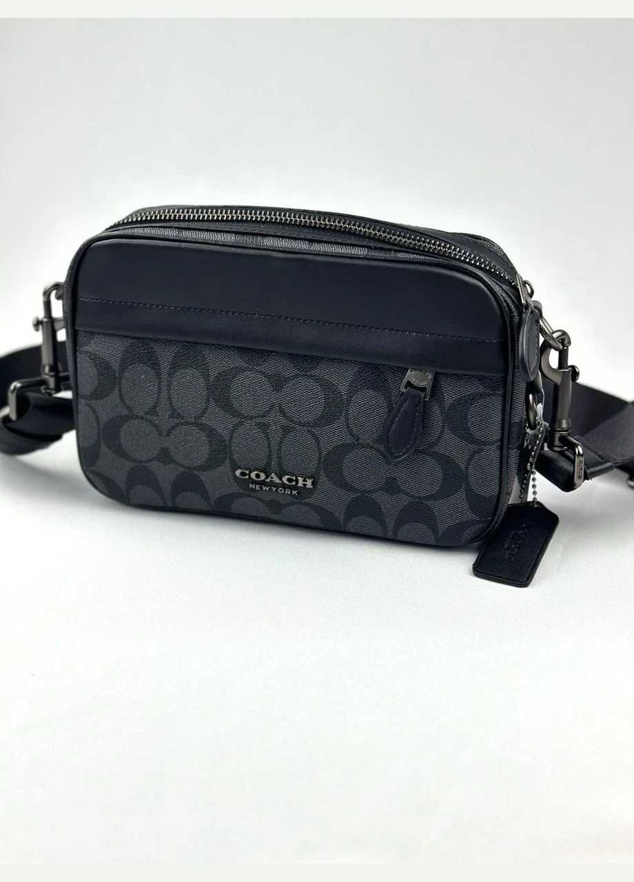 Сумка мужская Coach New York через плечо кожаная на плече