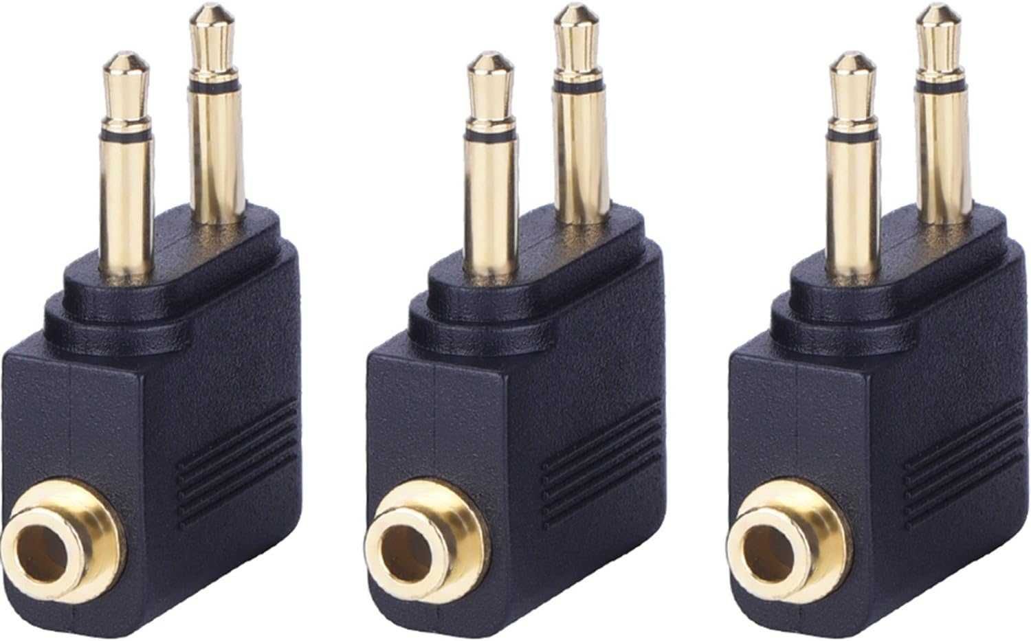 Zestaw 3szt Adapter Audio 3,5 mm do Samolotu Konwerter Słuchawek