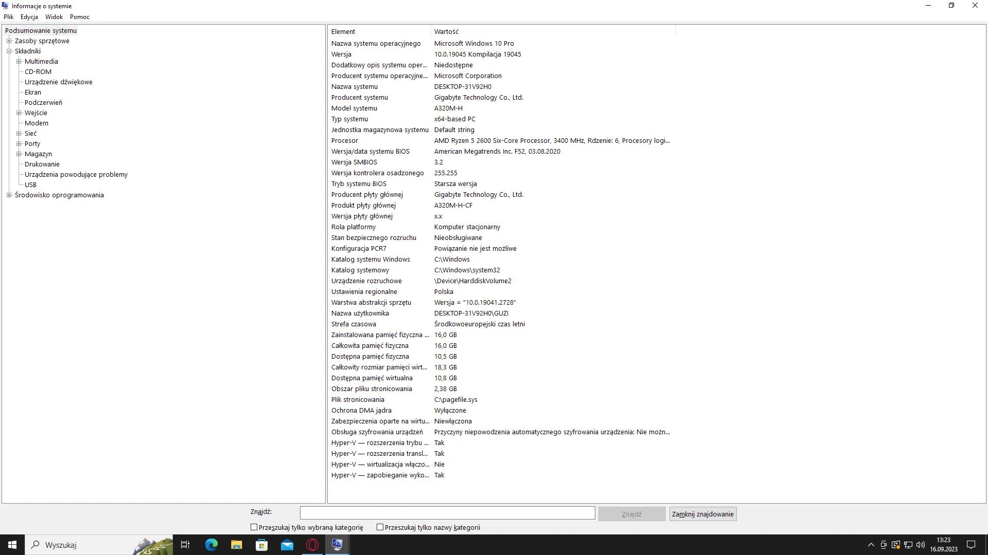 Komputer gamingowy win 10 gtx 1050ti 4gb AMD  ryzen 5, 2600 16GB RAM