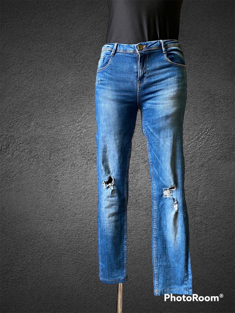 Jeansowe spodnie zara premium