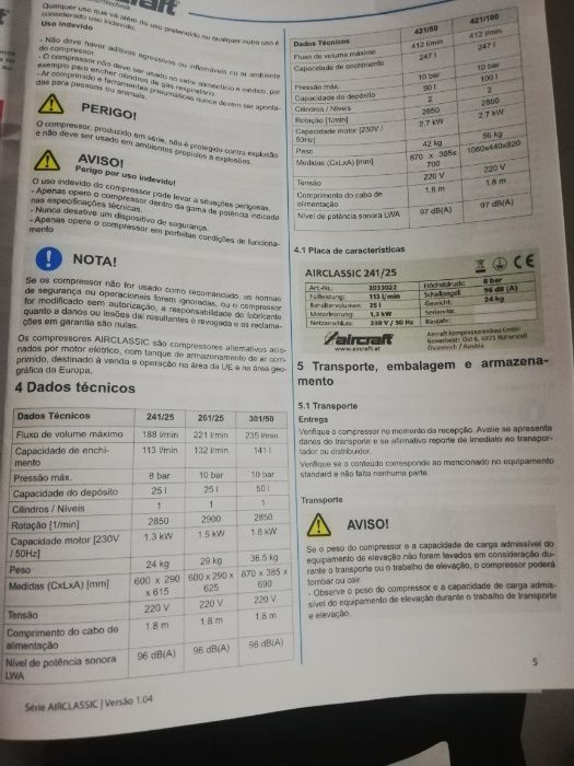 Compressor Aircraft 301/50 AC MOBILBOY Novo