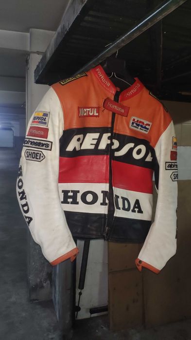 Blusão/Casaco mota em couro Repsol Honda Criville