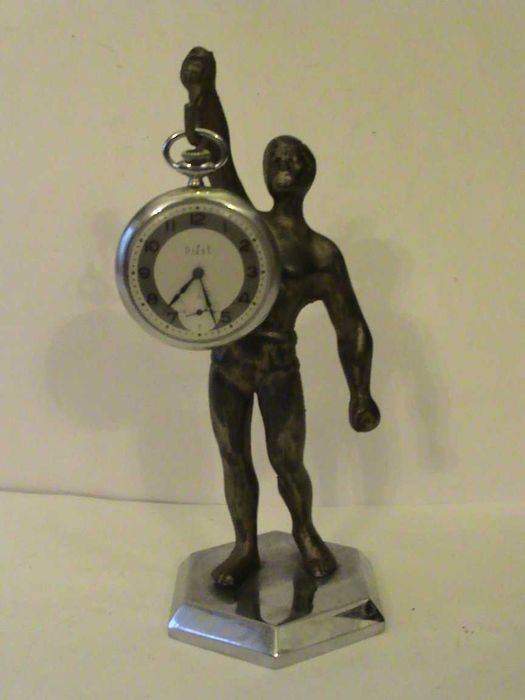 Stojak FIGURALNY metalowy na zegarek kieszonkowy - Rzadkość