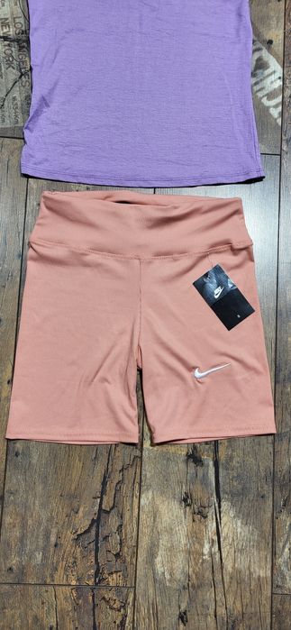 Świetny letni komplet top kolarki róż fiolet S