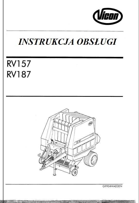Instrukcja obsługi Prasa Vicon RV 157, RV 187 PL