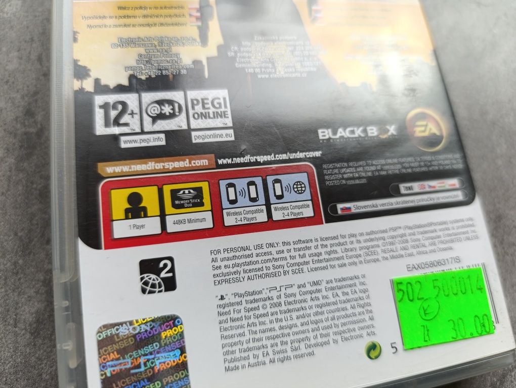 NFS Undercover PSP po polsku / możliwa zamiana sklep kioskzgrami