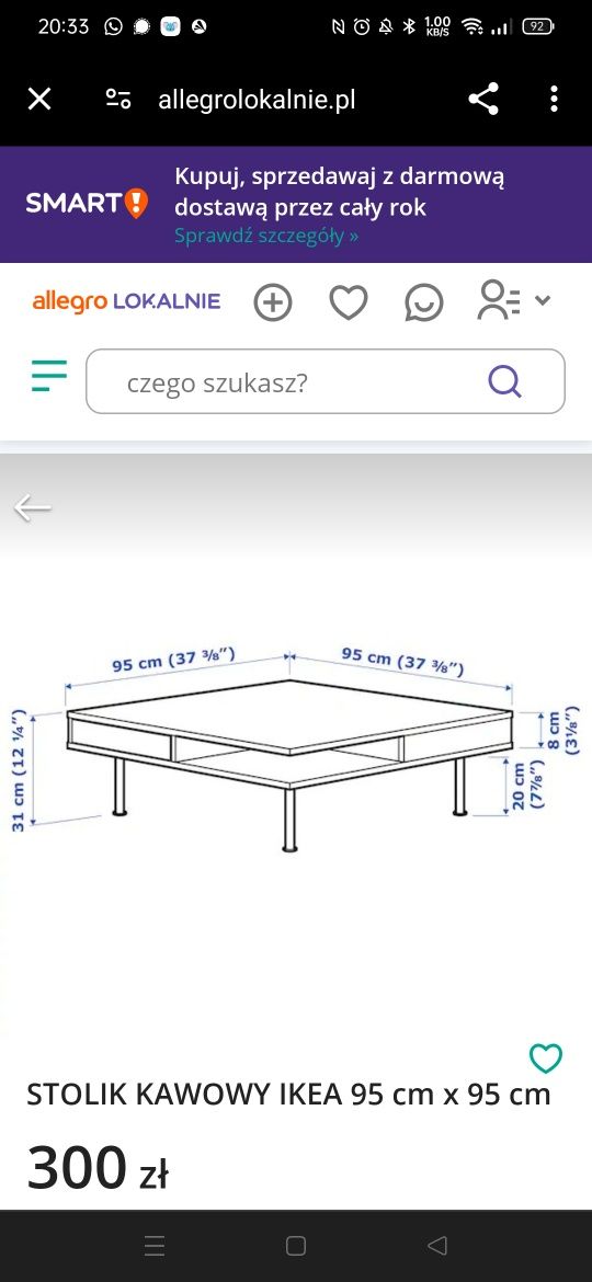 Stolik kawowy ikea