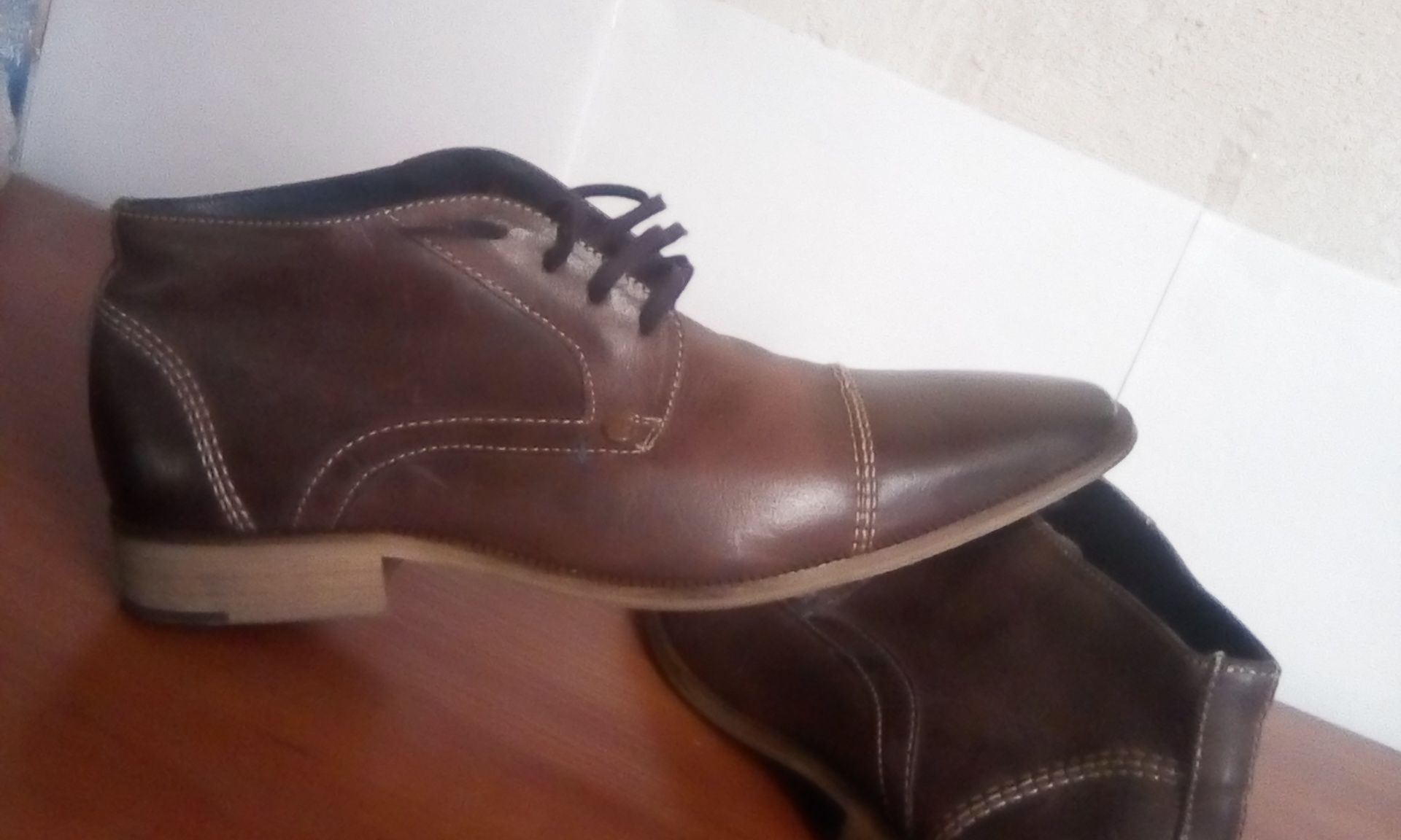 Туфли мужские кожа , цвет коричневый , на шнурке , размер 43-44