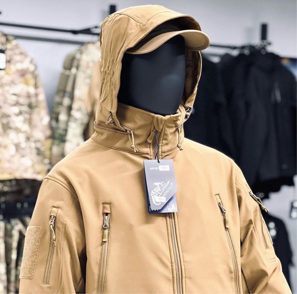 Куртка Gunfighter Helikon-tex soft shell олива чорна койот синя