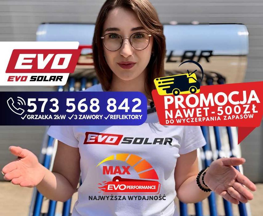 Kolektor słoneczny 100l, 150l, 200l, 240l - EVO Solar - kolektoreo.pl