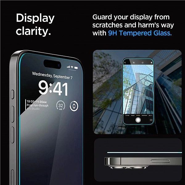 Szkło hartowane Spigen Glas.tR Ez Fit na iPhone 15 Pro Max - 2 szt.