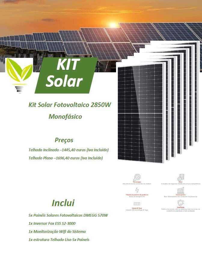 Kit Solar Fotovoltaico 2850W Monofásico