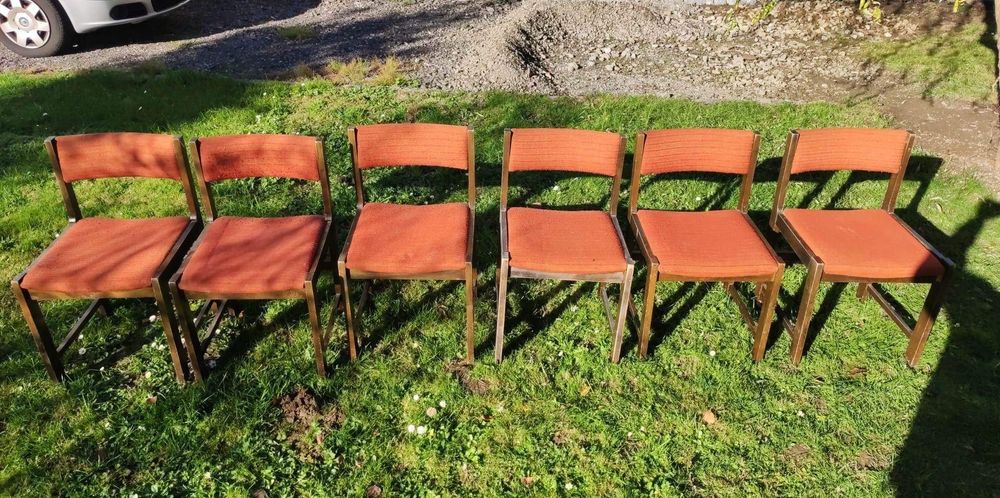 Krzesła "Nysa" Cały komplet, 6 szt! | Tapicerowane, vintage PRL