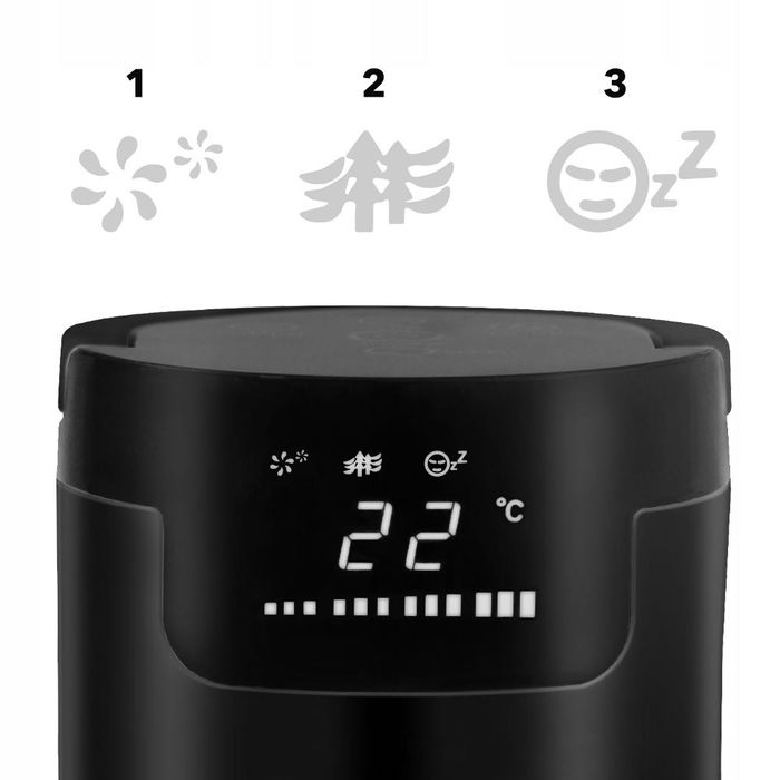 wentylator kolumnowy z pilotem ebergairo85 wiatrak podłogowy czarny