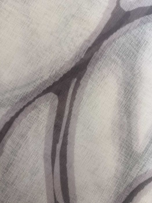 Firana , ZASŁONA biała z NADRUKIEM szarym szer :135wys :145 BPC