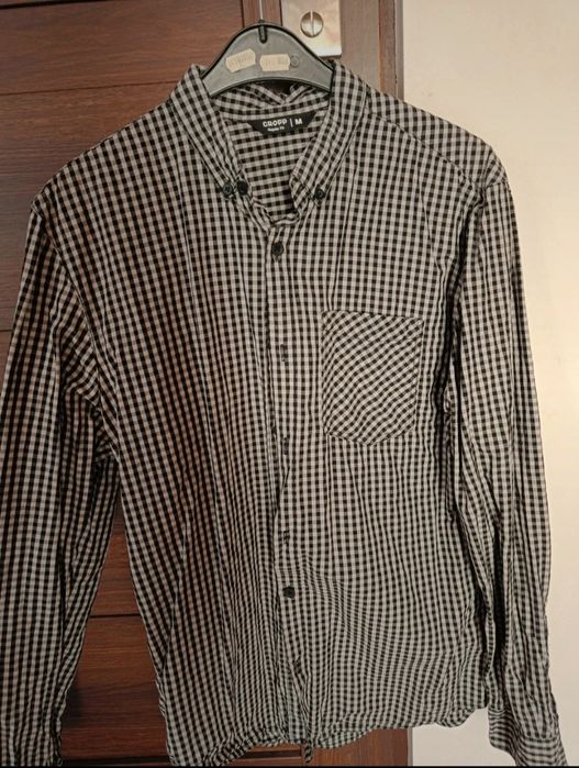 Koszula w kratkę czarna Cropp