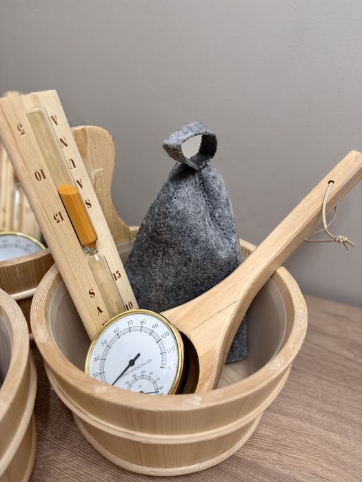 Akcesoria do sauny, zestaw do sauny,  wiaderko, klepsydra