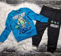Komplet dres dla chłopca bluza + spodnie Minecraft niebieski 104/110