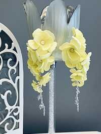 Cytrynowe  kolczyki model kwiaty