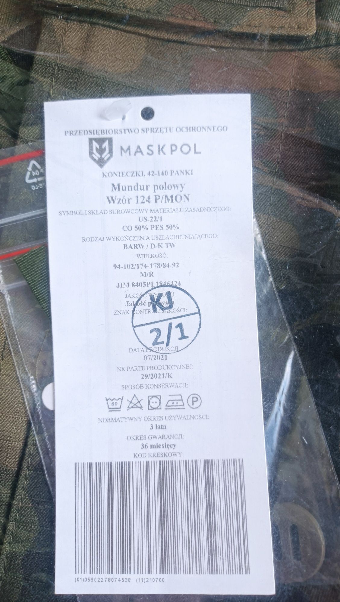 Mundur polowy wojskowy wzór 124P/MON