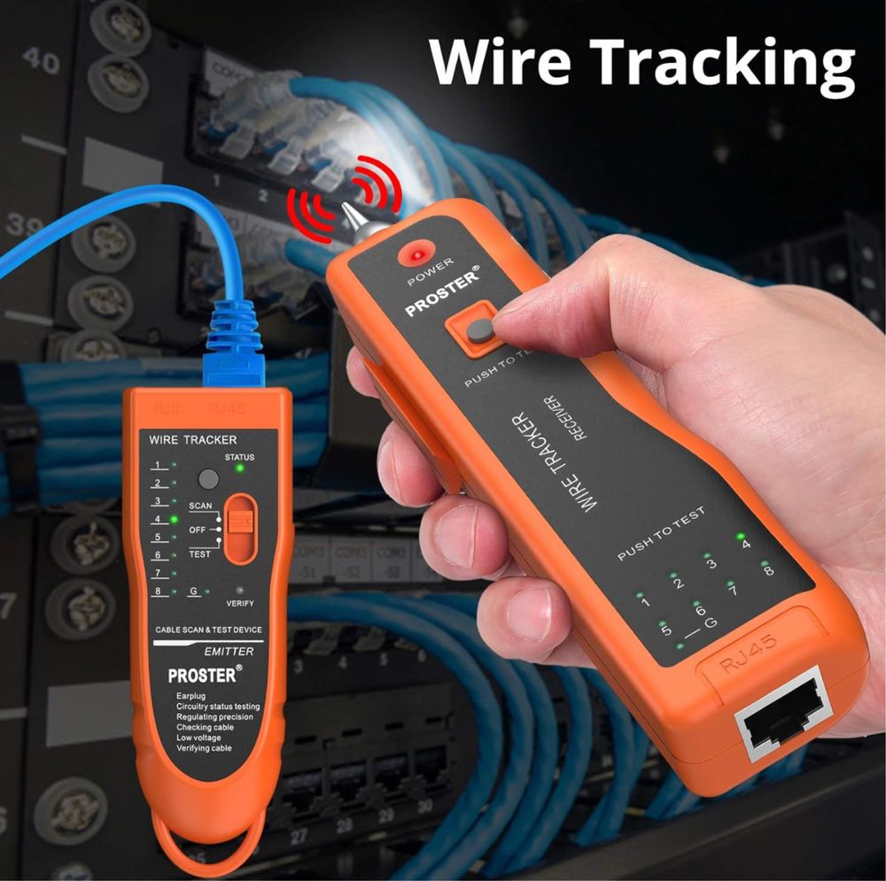 XQ 350 tester sieciowy, przenośny tracker kabli ze słuchawkami