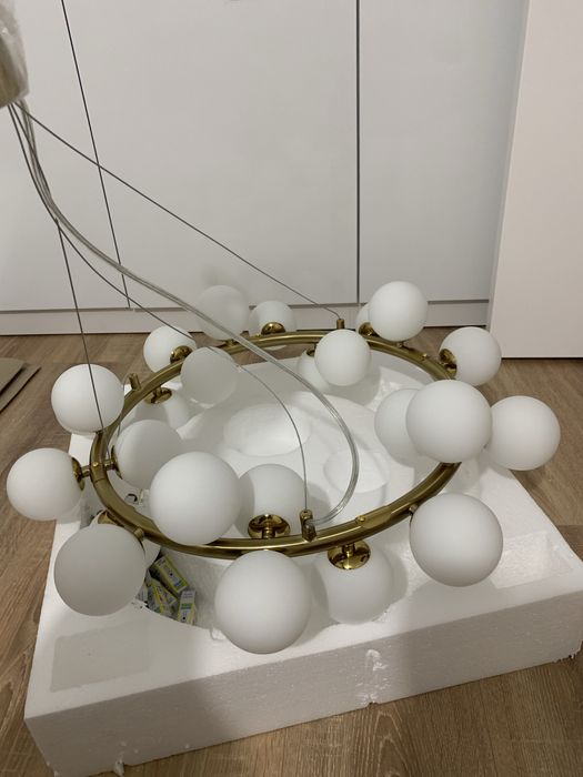 Люстра куля, золота люстра 60 см, сучасна люстра, класична люстра