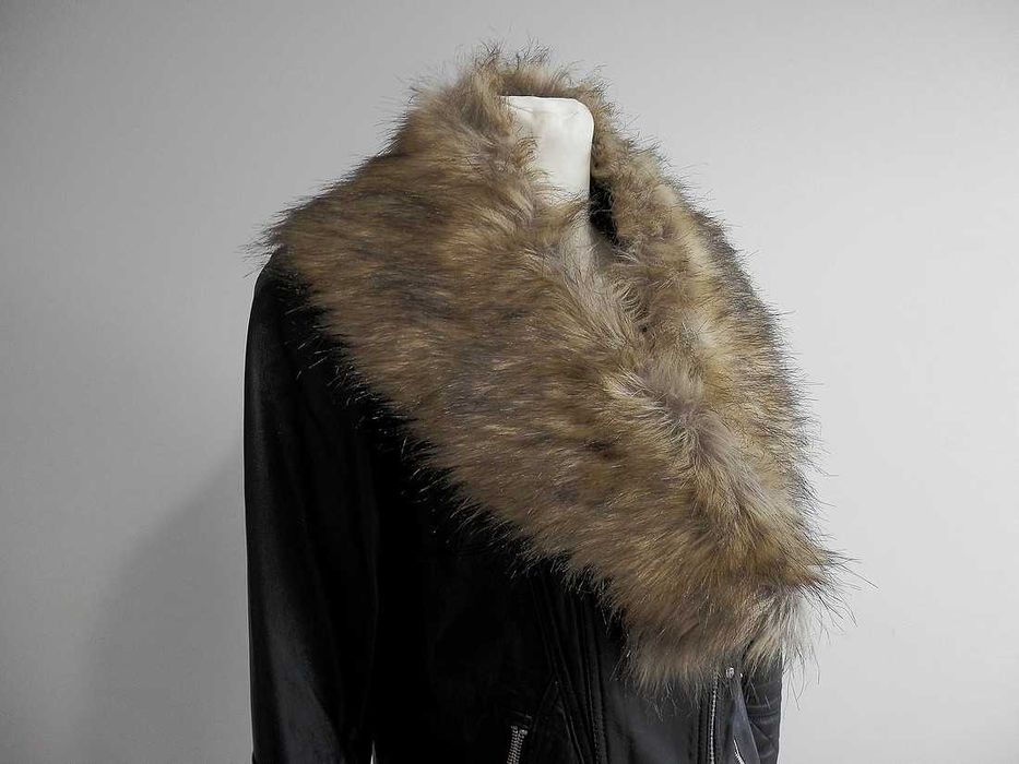 Kołnierz Futrzany Etola Sztuczne Futerko Beżowy Duży Puszysty Szal