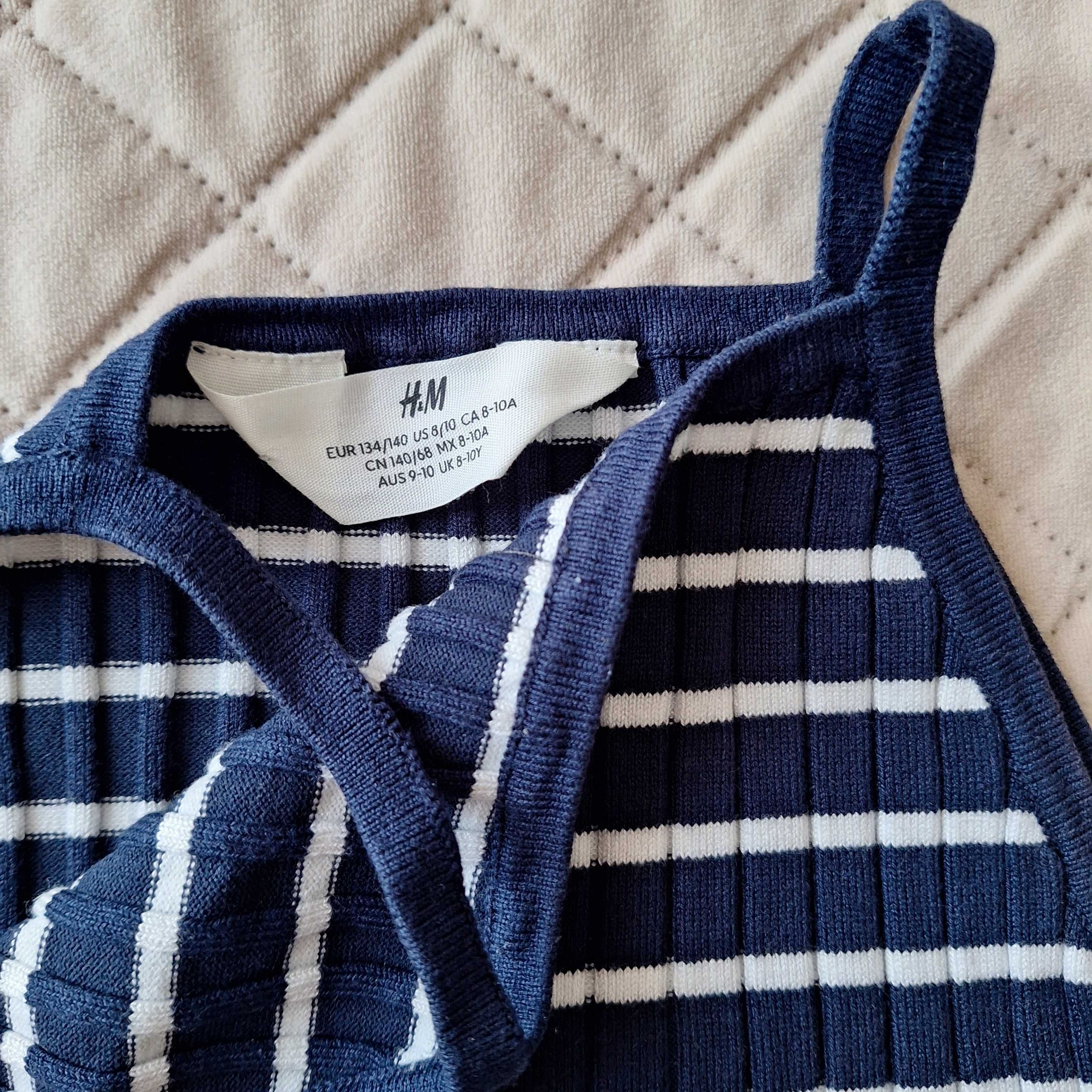 H&M dzianinowy top na ramiączkach r.134/140