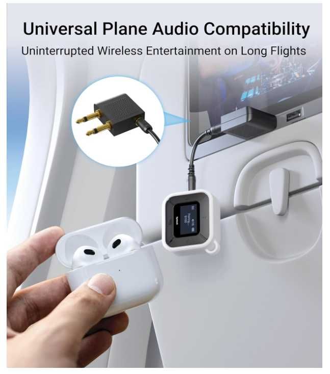 Syntech Samolotowy nadajnik-odbiornik Bluetooth adapterem AUX - Nowy