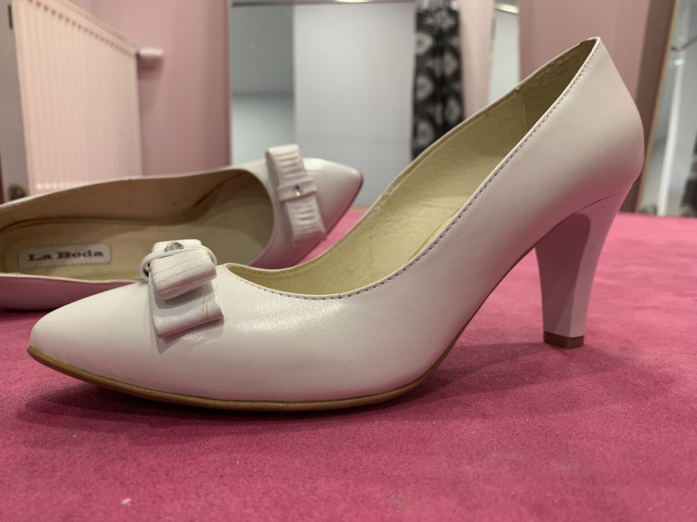 Buty ślubne La Boda C-285/1/KKT r.37 Białe - WYPRZEDAŻ