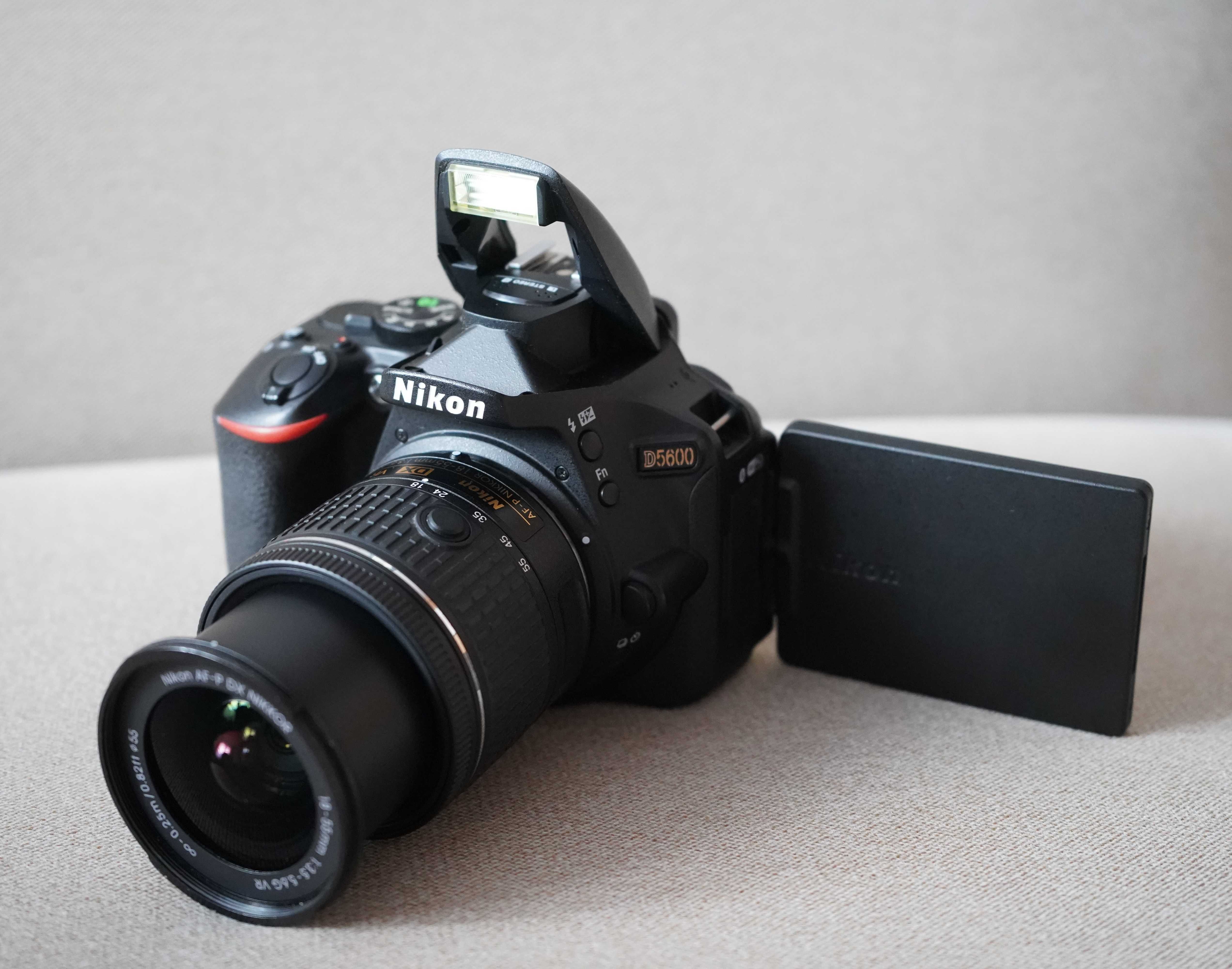 Nikon d5600 obiektyw 18-55 af-p zestaw 2x akumulator