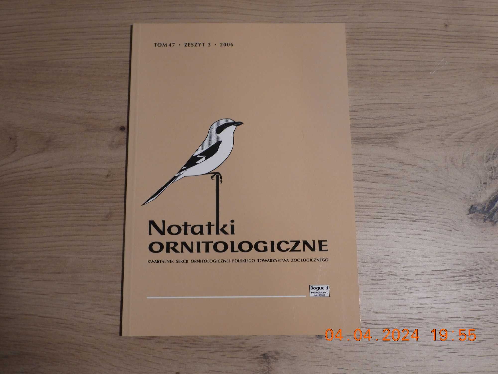 Notatki Ornitologiczne -Tom 47,  zeszyt 3 , 2006