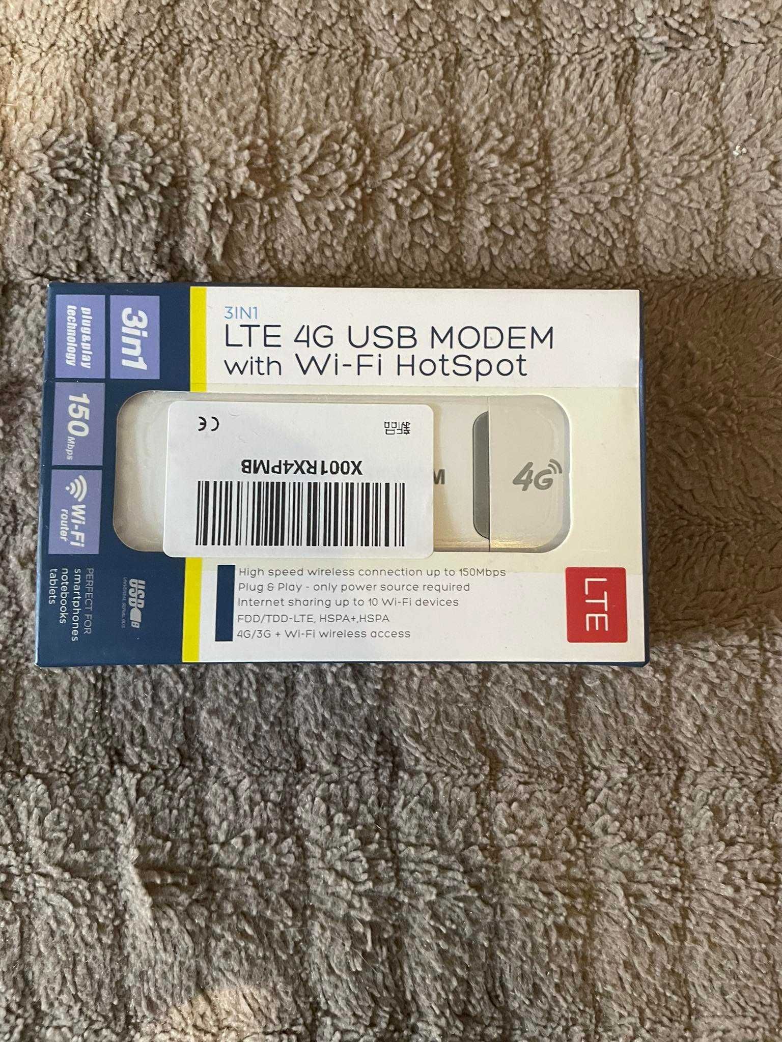 Modem USB 4G LTEb + Wi-Fi HotSpot