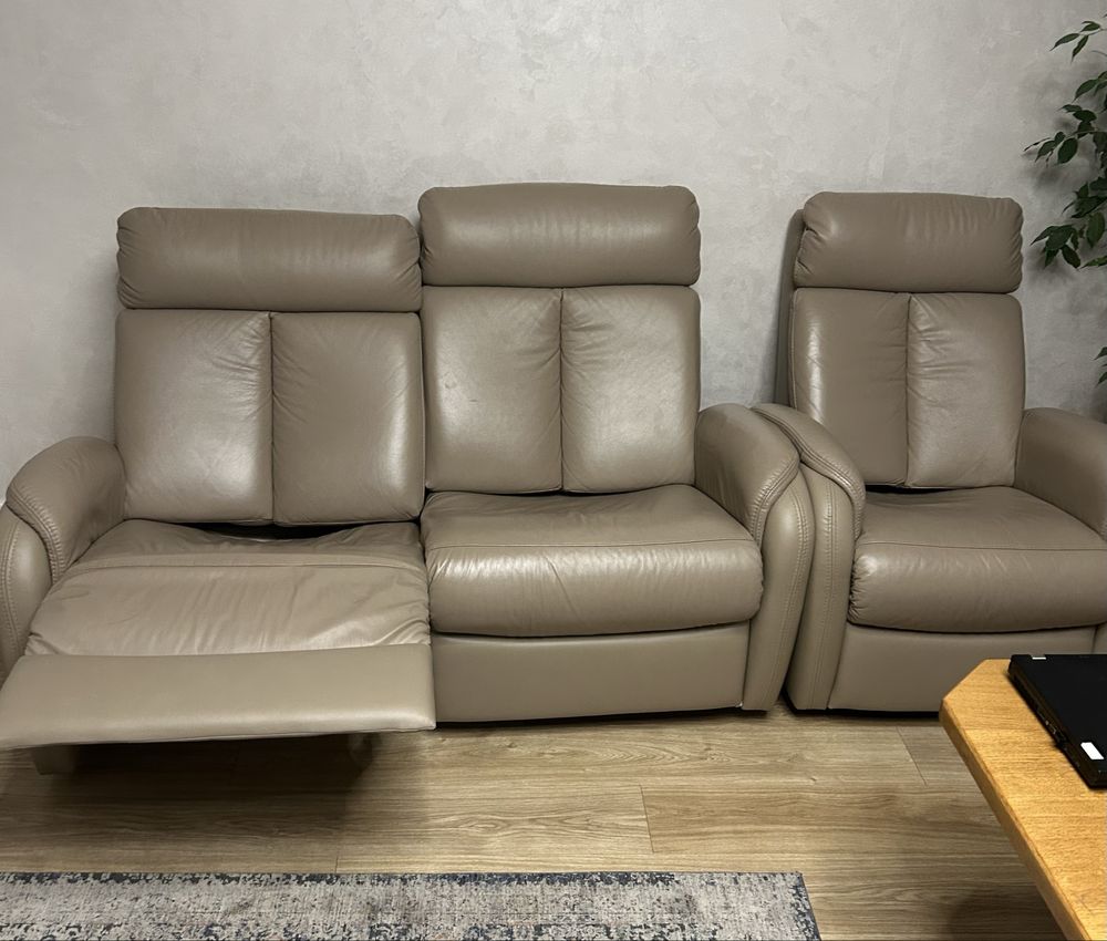 Komplet Relax skóra naturalna Domoteka - Sofa 2 osobowa+ 2 fotele