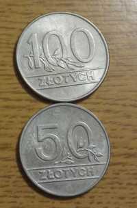 Moneta 50 i 100 zł z 1990 roku