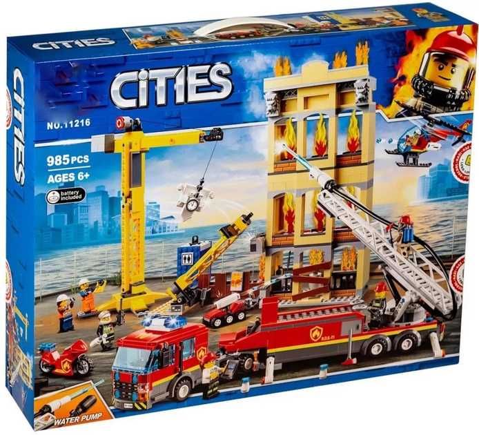 Конструктор 11216 Центральна пожежна станція Гасіння пожежі 985деталей