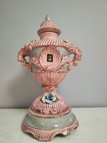 Amfora porcelanowa różowa włoska