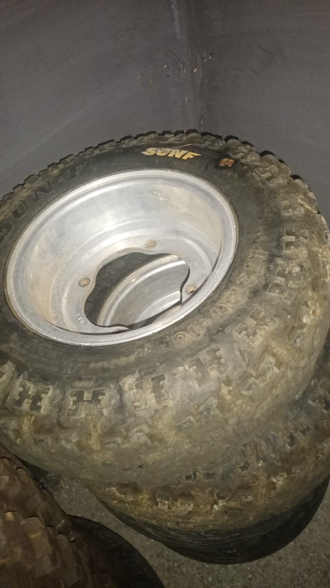 4 jantes de alumínio com pneus de terra sun-f para moto 4