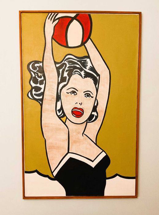 Roy Lichtenstein „Dziewczyna z piłką”. Kopia obrazu z 1961 roku.