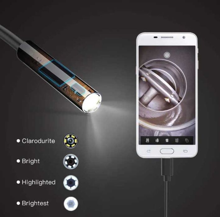 Эндоскоп-камера для Android и ПК USB/Type-C 3-в-1, гибкий кабель