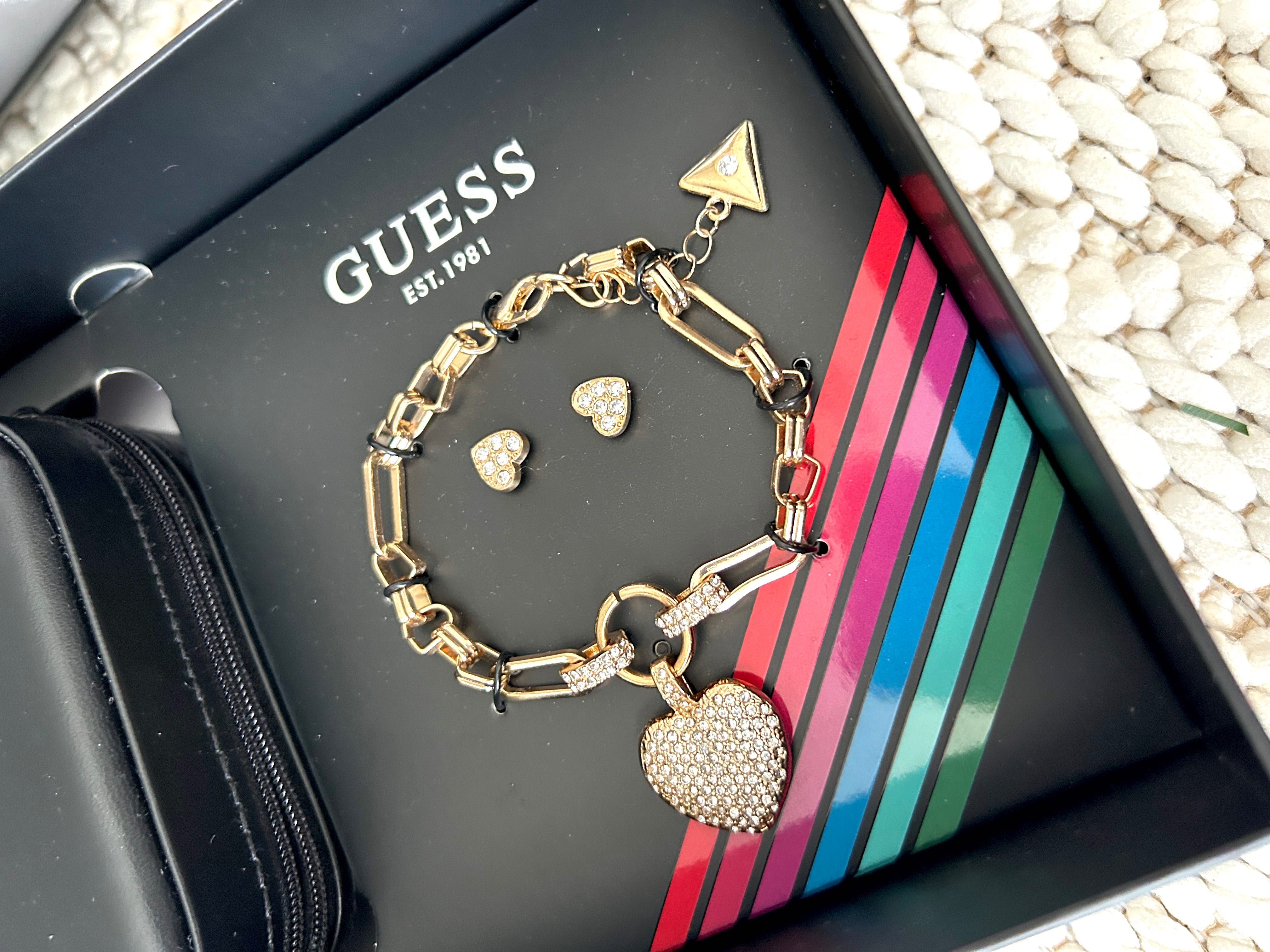 Guess komplet braqnsoletka + kolczyki,  + etui