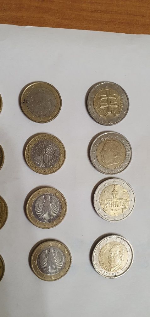 Евро монеты 5, 10, 20, 50, 1 евро 2 евро