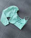 Crop top bluzka na jedno ramię ramiaczko bufki L 40 Zara