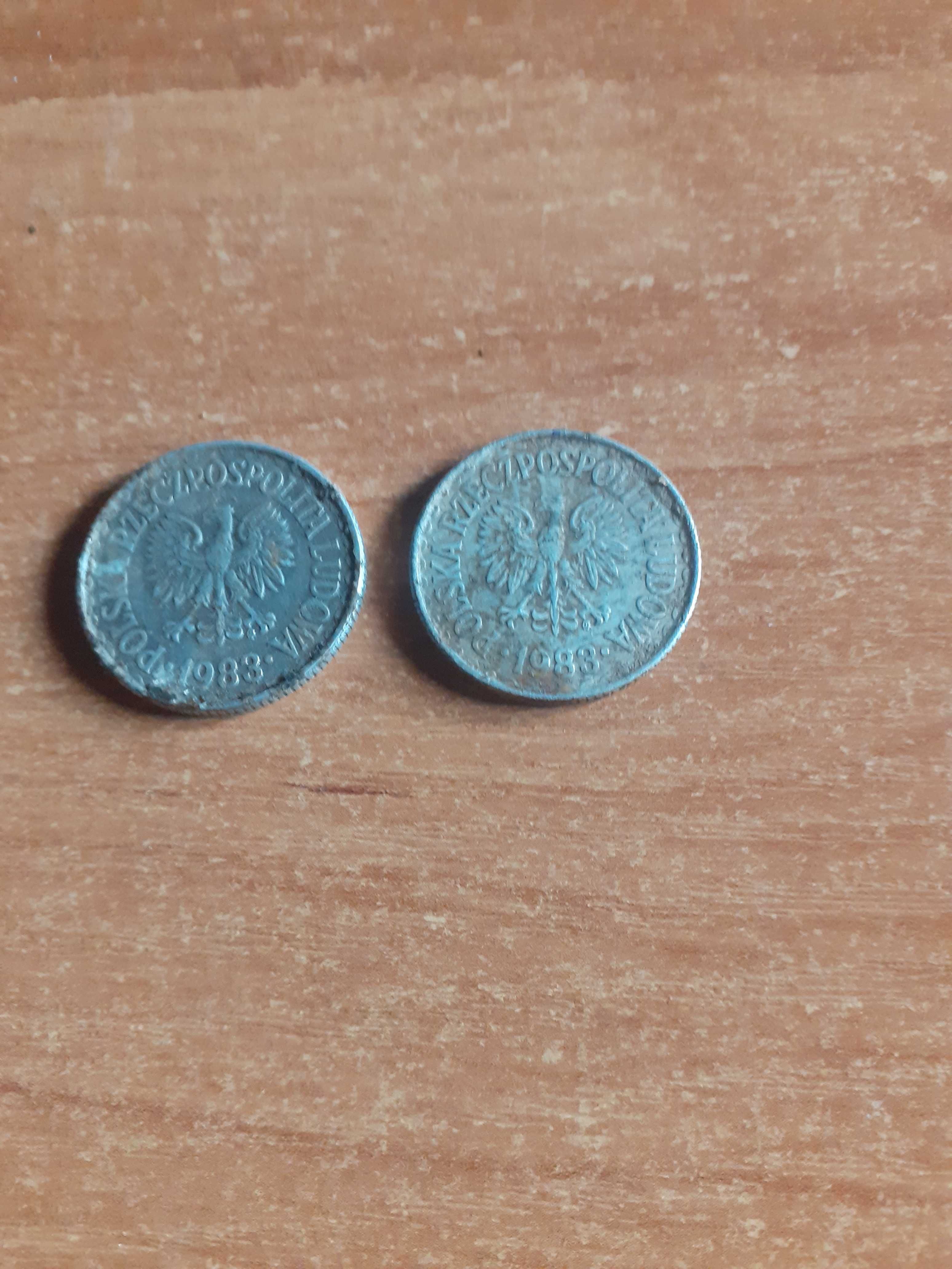 Dwie monety aluminiowe z 1983r  PRL